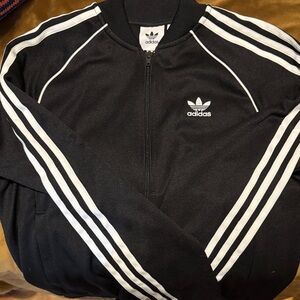 Adidas Black Jacket with White Accents